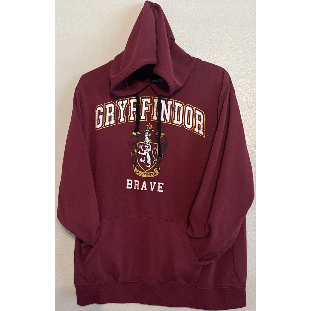 Harry Potter Gryffindor Brave Burgundy Hoodie Size L Bioworld
